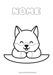 Disegno gratuito Lupo Carino Kawaii Animale Disegni da colorare facili Animali della foresta Banco