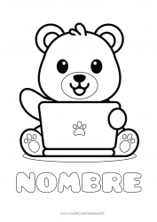 Dibujo libre Llevar Kawaii Animales Osito Dibujos fáciles para colorear Animales del bosque Ordenador