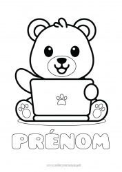 Dessin gratuit Ours Kawaii Animal Ourson Coloriages faciles Animaux de la forêt Ordinateur
