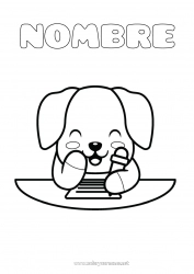 Colorear para personalizar Lindo Kawaii Perro Animales Dibujos fáciles para colorear Perros y gatos Lápiz Útiles escolares Pupitre