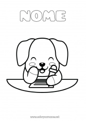 Disegno gratuito Carino Kawaii Cane Animale Disegni da colorare facili CanI e gatti Matita Forniture scolastiche Banco