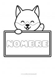 Dibujo libre Lobo Lindo Kawaii Dibujos fáciles para colorear Animales del bosque Firmar