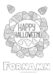 Färgläggningssida att anpassa Godis Ett godis eller ett spratt? Halloween Anmälan 