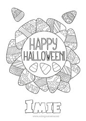 Kolorowanka do personalizacji Cukierki Cukierek albo psikus? Halloween Napis 'halloween'