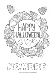 Colorear gratis Caramelos Truco o trato Halloween Inscripción 