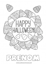 Dessin gratuit Bonbons Un bonbon ou un sort ? Halloween Inscription "halloween"