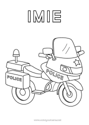 Kolorowanka do personalizacji Pojazdy Motocykl Policja Pojazdy policyjne Pojazdy dwuśladowe Pojazdy ratunkowe i awaryjne Zawody w dziedzinie bezpieczeństwa