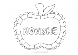 Colorear para personalizar Frutas Dibujos fáciles para colorear Manzana