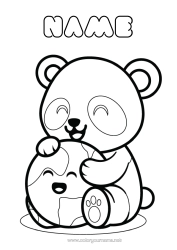 Free colouring Cute Animal Panda Earth Earth Day Other animals of the world