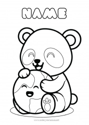 Free coloring Kawaii Panda Earth Earth Day Other animals of the world