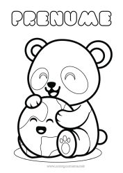 Pagină de colorat personalizată Drăguț Animal Panda Pământ Ziua Pământului Alte animale din lume