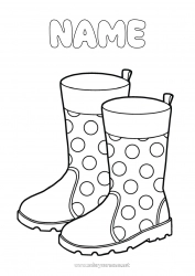 Free coloring Easy coloring pages Boots Shoe