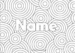 Free drawing Decorated name Complex coloring pages Decorative background Circle, round