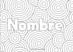 Colorear gratis Nombre decorado Dibujos complejos para colorear Fondo decorativo Círculo, redondo