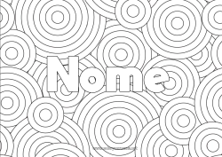 Colorazione gratuita Nome decorato Colorazioni complesse Sfondo decorativo Cerchio, rotondo