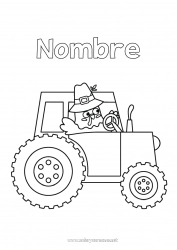 Colorear gratis Thanksgiving Turquía Vehículos Tractor Vehículos agrícolas Animales de granja