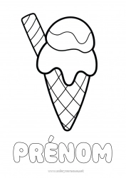 Coloriage gratuit Gourmandises, sucreries Glace Coloriages faciles