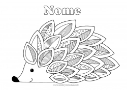 Desenho grátis Ouriço Animal Zentangle Animais da floresta