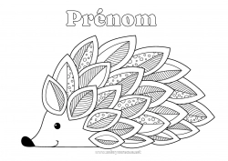 Dessin gratuit Hérisson Animal Zentangle Animaux de la forêt