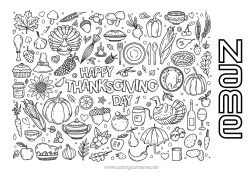 Free colouring Thanksgiving Autumn Thanksgiving meal Thanksgiving turkey