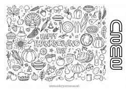 Free coloring Thanksgiving Autumn