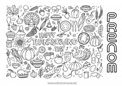 Coloriage gratuit Thanksgiving Automne