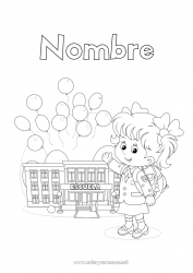 Dibujo libre Globos Chica Escuela Regreso a clases Estudiante