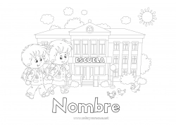 Colorear para personalizar Escuela Regreso a clases Estudiante