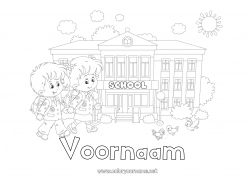 Gratis tekening School Terug naar school Leerling