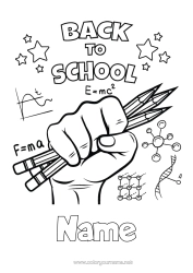 Colouring to customise Pencil Back To School Stationery Supplies Mathematics