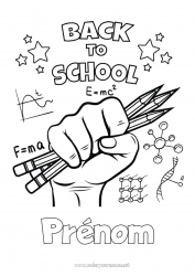 Coloriage gratuit Crayon Rentrée scolaire Fournitures scolaires Mathématiques