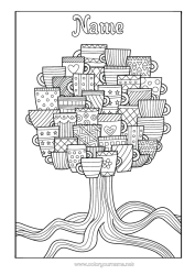 Free colouring Mug Tree Drink Complex colouring pages