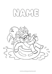 Free colouring Unicorn Animal Dragons, unicorns, and fantastical creatures Buoy Swimming pool