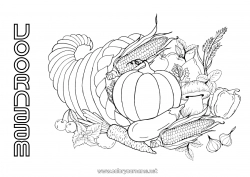 Gratis tekening Pompoen Dankzegging Herfst Voedsel Fruit Groenten