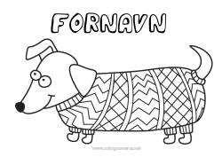 Gratis farvelægning Hund Dyr Zentangle Hunde og katte Trøje