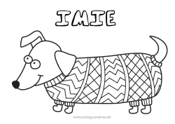 Rysunek za darmo Pies Zwierzę Zentangle Psy i koty Sweter
