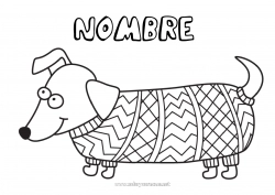 Colorear gratis Perro Animales Zentangle Perros y gatos Suéter