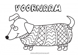 Gratis kleurplaat Hond Dier Zentangle Honden en katten Trui