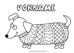 Kostenlose Malvorlage Hund Tier Zentangle Hunde und Katzen Pullover