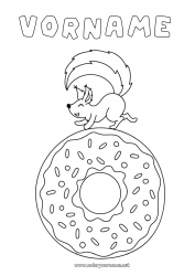 Kostenlose Malvorlage Eichhörnchen Tier Donuts Waldtiere