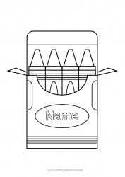 Coloring to customize Coloured pencil Easy coloring pages Pencil Back to School School supplies