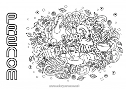 Coloriage gratuit Thanksgiving Automne