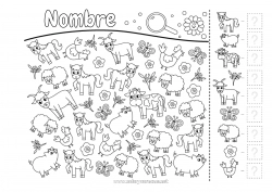 Colorear para personalizar Ovejas Caballo Gallina Cerdo Actividades para niños Animales Vaca Buscar y encontrar Animales de granja