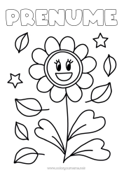 Pagină de colorat personalizată Flori Frunze Desene de colorat ușoare