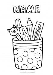 Free coloring Pencil School supplies