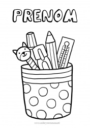 Coloriage gratuit Crayon Fournitures scolaires