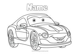 Colouring to customise Vehicles Car Cars, Vans And Motorhomes Cartoon Character Vehicles