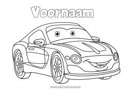 Gratis tekening Voertuigen Auto Auto's, busjes en campers Cartoon Voertuigpersonages