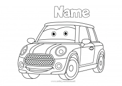 Free coloring Vehicles Car Cars, vans, and motorhomes Animated cartoon Cartoon Character vehicles