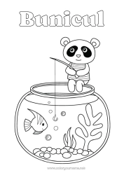 Pagină de colorat gratuită Pește Animal Panda Alte animale din lume